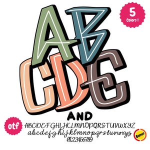 scribble font png, Boho colors, doodle alpha, Retro Doodle, Scribble Alphabets, white center line Sublimation Designs, Graffiti Font