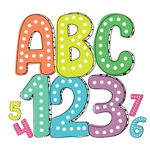 Bright Dot alpha set png, Dalmatian Alphabet bundle, polka dot alphabet png, Hand Drawn letters png, doodle dot font, Digital Download