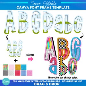 Fall canva fonts Canva letter frame | Handwriting Canva frame png Alphabet | Drag and drop | Font Alphabet | Canva alpha fonts