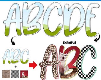 Füllen Sie Ihre eigene Doodle Letter Canva Rahmenvorlage | Sublimationsdesign | Benutzerdefiniertes Füllmuster | Schriftart Leinwandrahmen | Leinwandrahmen mit Monogramm