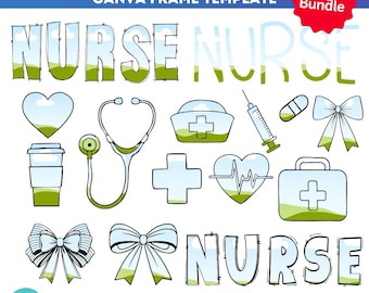 Pielęgniarka Canva stetoskop | Pielęgniarka życie | Kokietka Bow Clip Art | Szablony Coquette Canva | przeciągnij i upuść ramki Canva | stwórz własne png