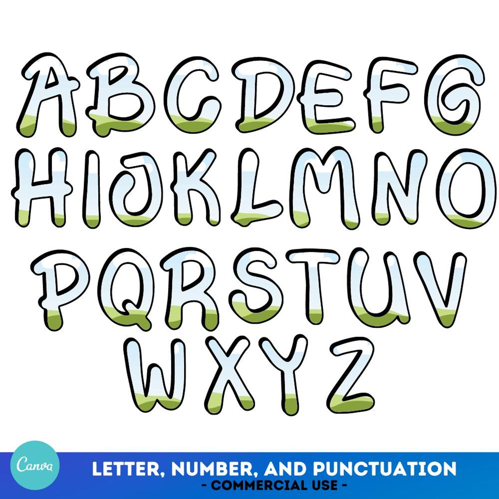 Canva Doodle Letter Alphabet Frame | Editable Handwritten Font Template ...