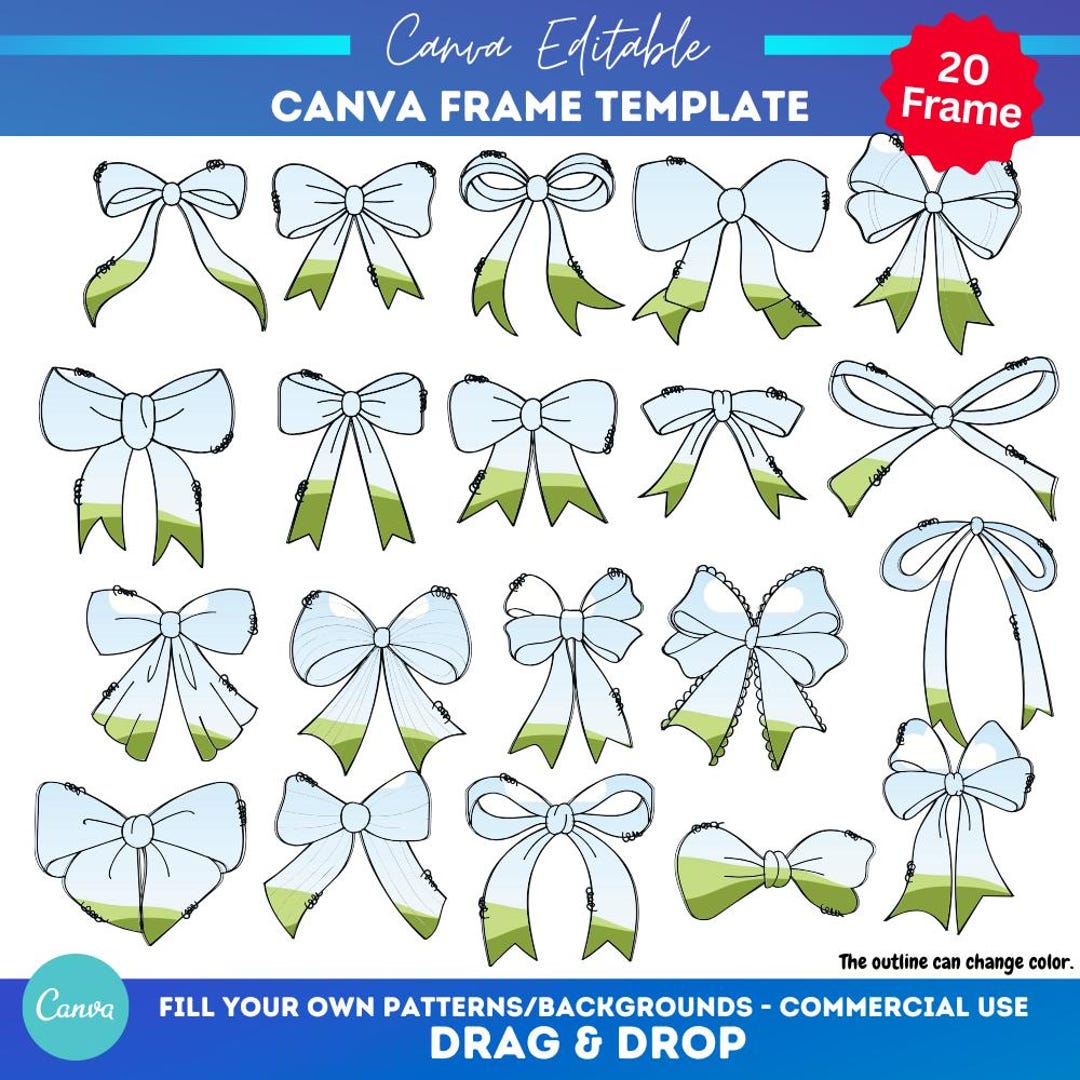 20 Coquette Canva Templates Bundle | Drag and Drop Canva Frames ...