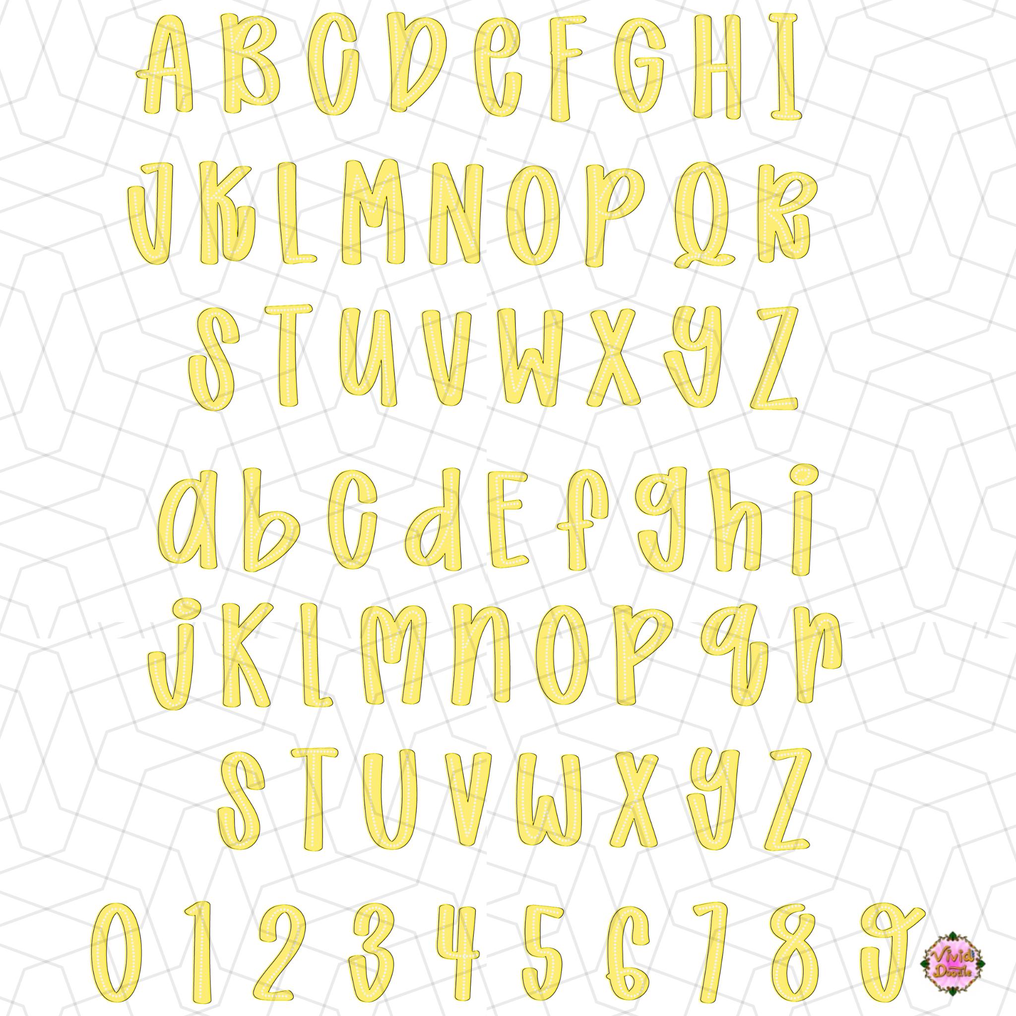Preppy Happy Easter Alphabet PNG | Doodle Alpha Font | School Teacher ...