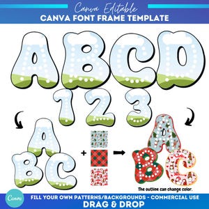 Plantilla editable de Canva con puntos, marco de alfabeto con letras dibujadas a mano, fuente editable, marcos personalizables con arrastrar y soltar, plantilla de letra rellenable