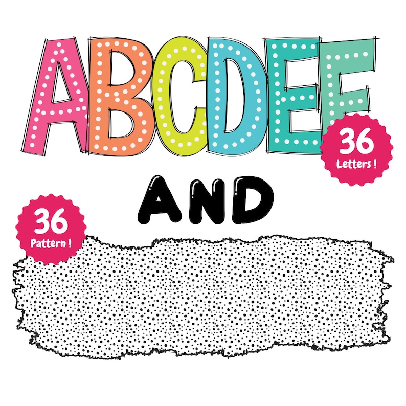 Dalmatiska prickar png alfabet och siffror med bakgrund, mamma png, grattis på mors dag, dalmatisk klotterbokstav, fyll i ditt eget Buddle-set bild 1