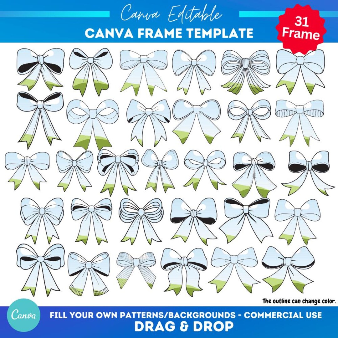 30 Coquette Canva Templates Bundle | Drag and Drop Canva Frames ...