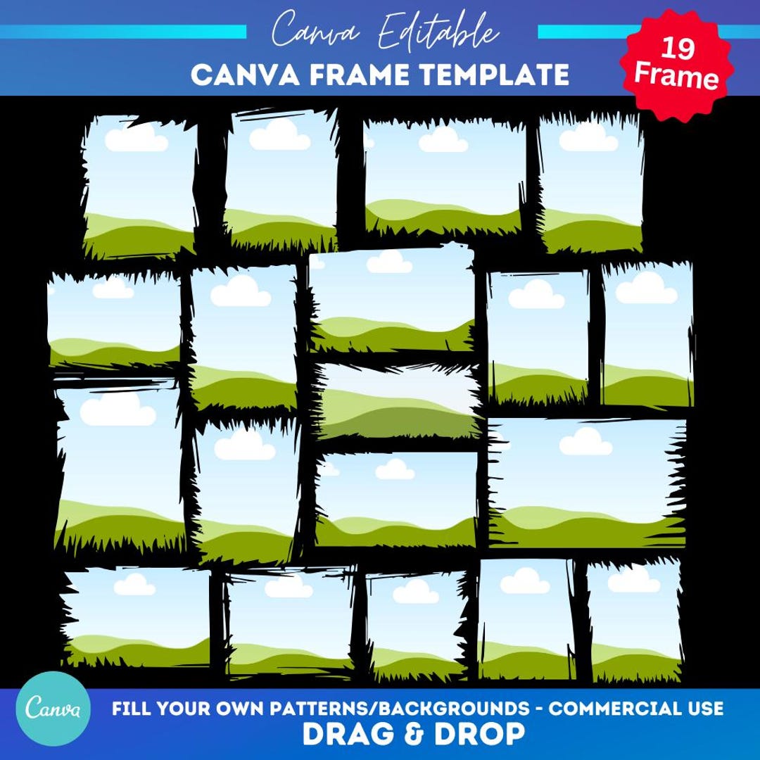 Distressed Frames Canva Editable Bundle| Fill Your Own Picture Bleach ...