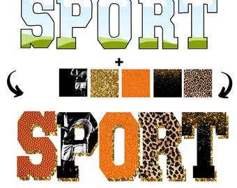 Varsity Canva frame letters | drag and drop frame | make your own png | Canva frames bundle | Varsity Font | Jersey letters | Sports Font