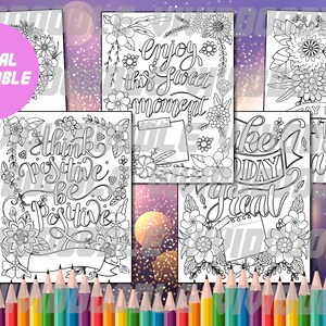 Inspirational Coloring Pages for Adults Printable Instant Download ...