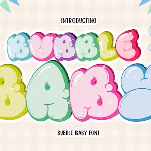 Bubble Baby Font procreate, letter fonts procreate designer fonts, wedding cricut fonts, scripted fonts