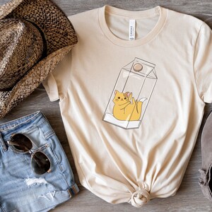 0116 Cat Shirt, Kitty Shirt, Cute Kitten, Animal T-shirt, Pet Shirt, Pet Gift, Milk Carton, Cute Cats, Cat Lovers, Kitty Lovers, Small Cat