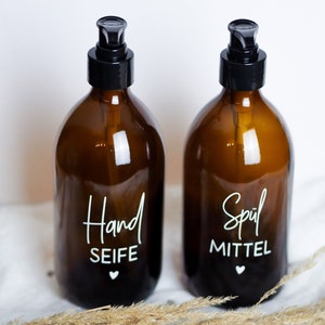 Brown glass soap dispenser 500 ml