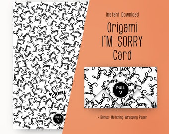 Origami Apologies Card "I'm Sorry", Print at Home, Printable Download incl.Folding Manual (INSTANT DOWNLOAD) by OriCards