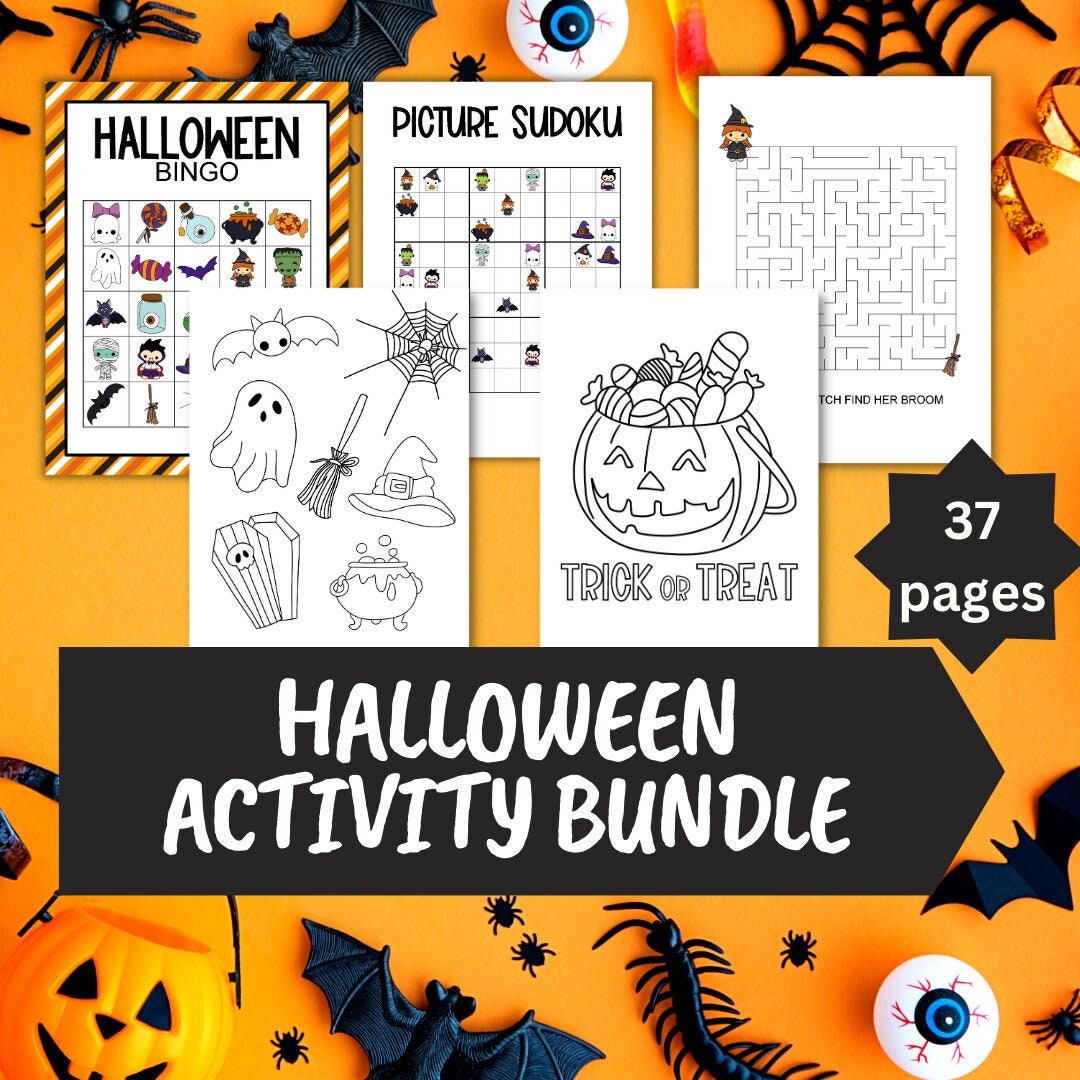 Halloween Activity Book, Halloween Activity BUNDLE, Kids Halloween ...