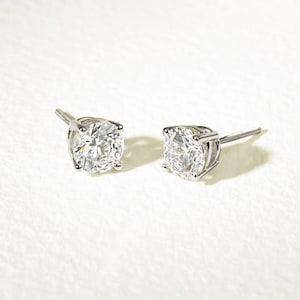 Echte VVS1 Moissanit Ohrstecker in 585er Gelbgold, Ohrringe 0,50 CTW für Frauen & Männer, Diamant Ohrstecker, Moissanite Diamant Ohrringe