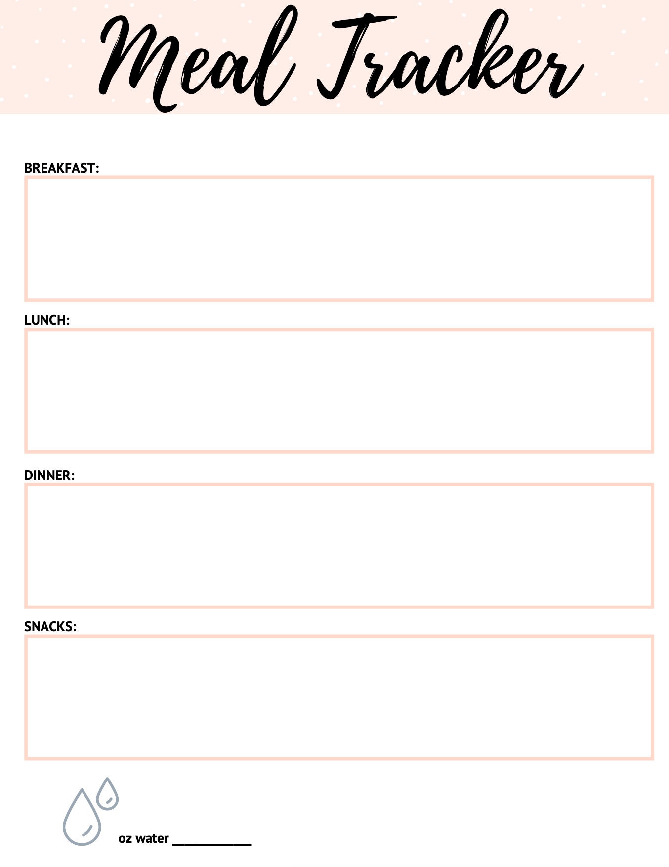 Meal Tracker Meal Planner Printable Planner - Etsy