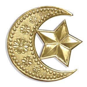 Luna creciente con estrella hecha de cartón de Dresde Juego de 2