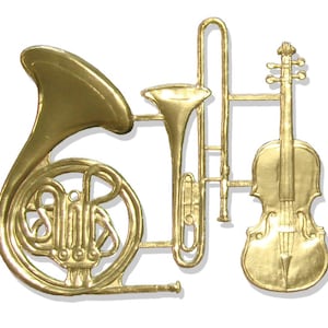 Musikinstrumente groß aus Dresdner Pappe 3er Set
