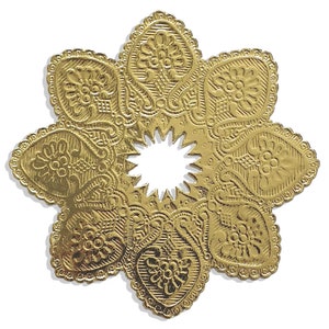 Ornament / Kerzenmanschetten Ø 10 cm aus Dresdner Pappe 5er Set