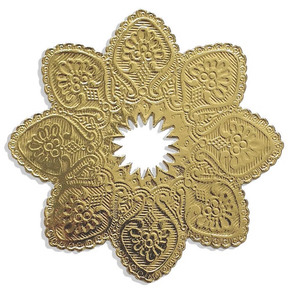 Ornament / Kerzenmanschetten Ø 10 cm aus Dresdner Pappe 5er Set