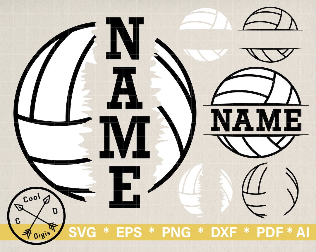 Volleyball Name SVG Clipart for Cricut, Volleyball Team SVG, Volleyball ...