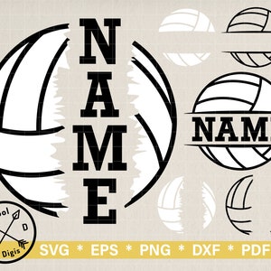 Volleyball Name SVG Clipart for Cricut, Volleyball Team SVG, Volleyball Cut File, Volleyball Template, Volleyball Mom SVG, Digital download