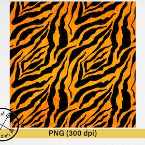 Tiger Stripes PNG - Seamless Neon Fire Orange Tiger Pattern PNG Animal Print Digital Sublimate Télécharger, Impression numérique, Tiger Background PNG