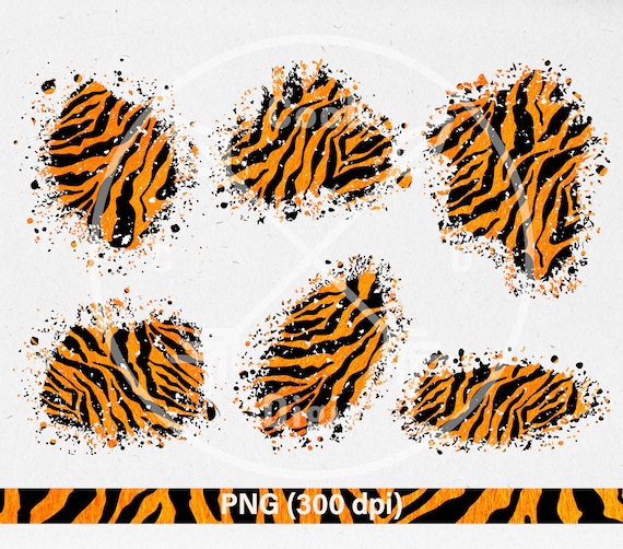 Distressed Tiger Stripes Sublimation Patches PNG | Instant Download |  Digital Design