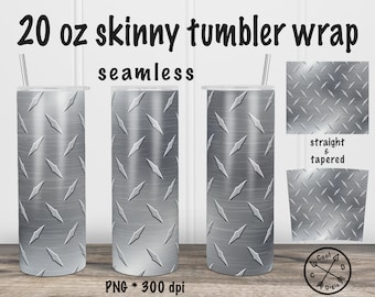 Tumbler wrap met diamantplaat, 20 oz, naadloos staalontwerp (PNG)
