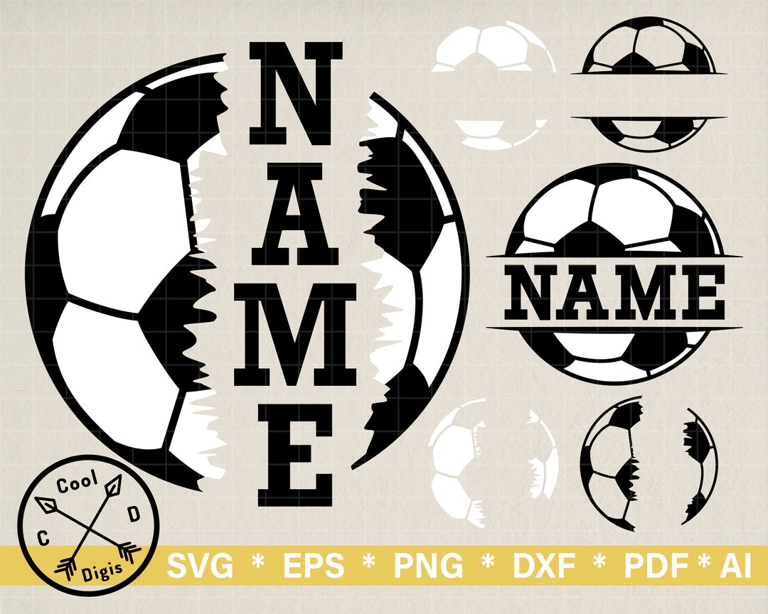 Soccer Ball Name Clipart for Cricut, Soccer Team SVG, Soccer Ball Cut ...