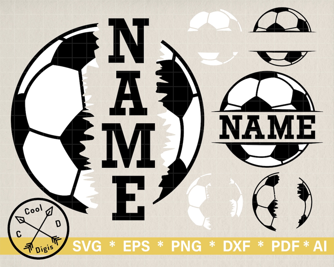 Soccer Ball Name Clipart for Cricut, Soccer Team SVG, Soccer Ball Cut ...