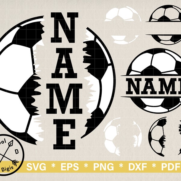 Soccer Ball Name - Clipart for Cricut, Soccer Team SVG, Soccer Ball Cut File, Soccer Ball Template, Soccer Mom SVG, Digital download