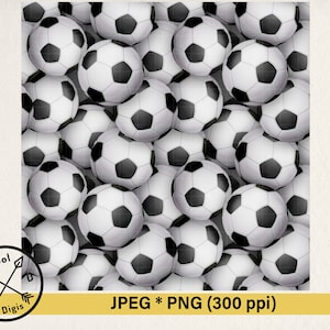 Soccer Ball Seamless Pattern PNG - Soccer Ball Background, Football Seamless Pattern, Soccer Ball Print PNG Sport Digital Sublimate Download