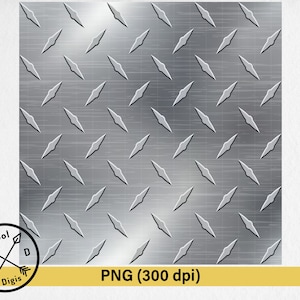 Fundo sem costura de placa de diamante PNG - Padrão de diamante de aço infinito, download digital de placa de diamante de metal