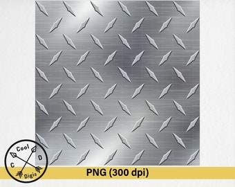 Fondo sin costuras con patrón de placa de diamante – Patrón de acero PNG (Descarga digital)