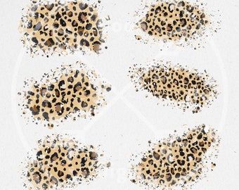 Distressed Leopard Print PNG, Sublimation Patches (Digital Download)