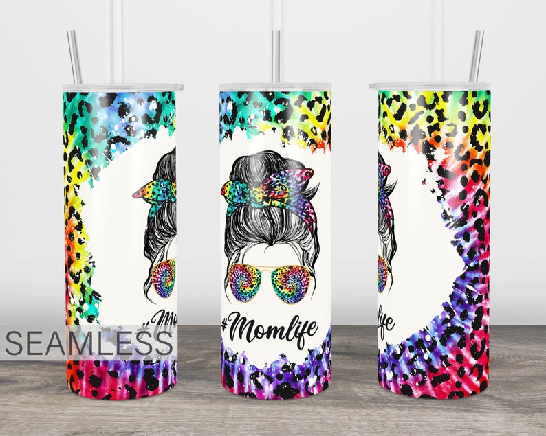 Tie Dye Mom Life Seamless Leopard PNG Tie Dye Skinny 20oz - Etsy