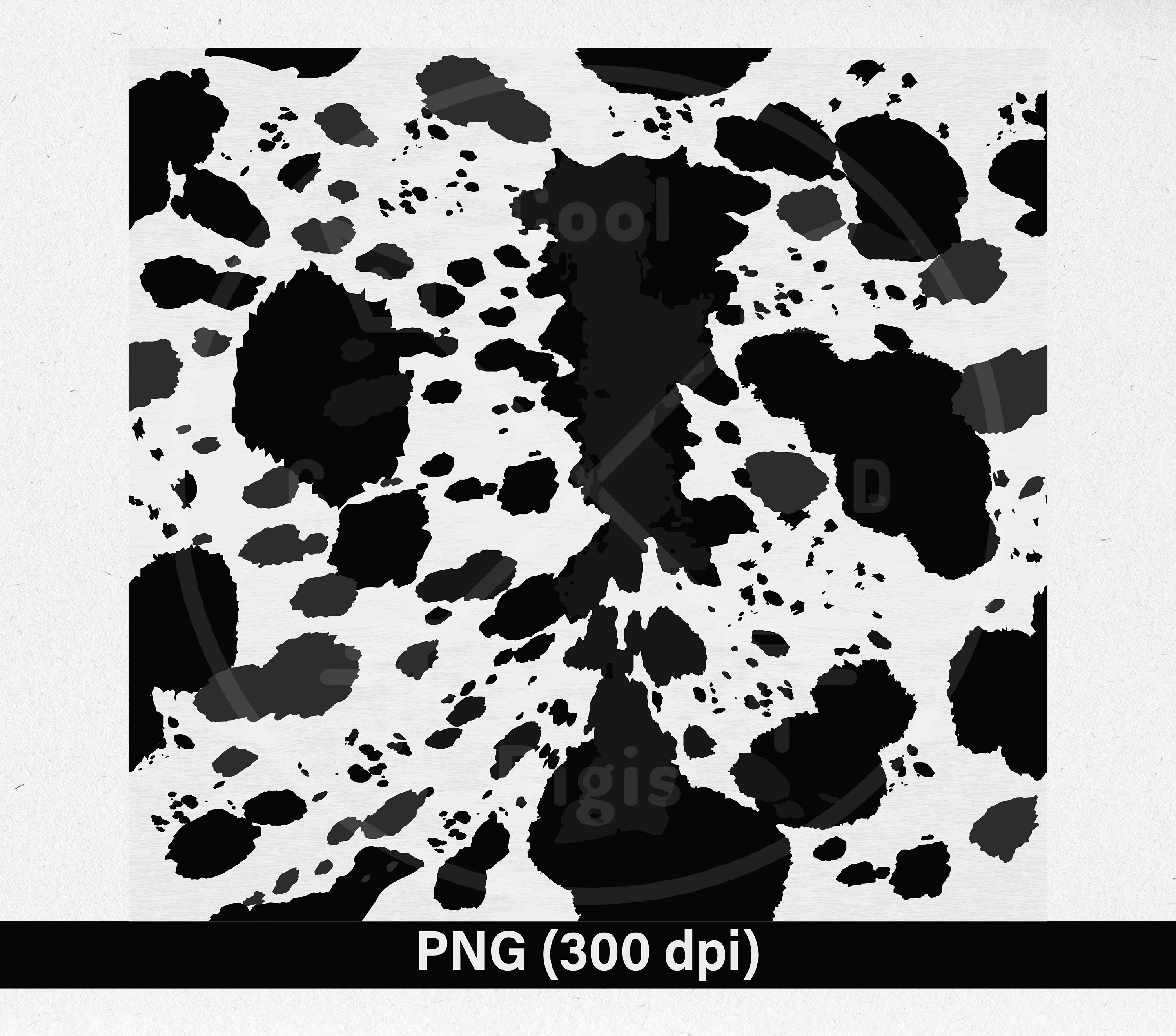 Seamless Black and White Cowhide PNG Cow Print Digital Etsy