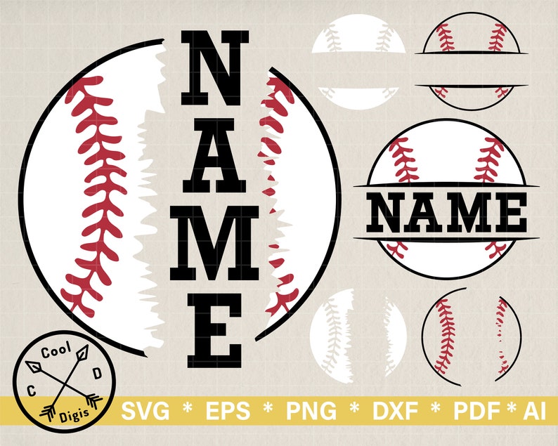Baseball Name SVG Clipart for Cricut Baseball Team SVG Etsy