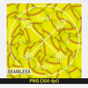 Seamless Softball Print PNG Digital Sublimate Download
