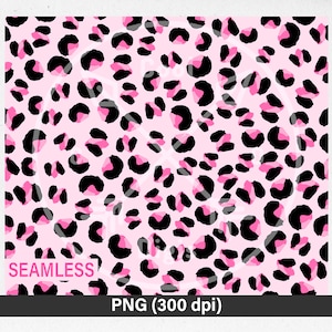 Pink Leopard Print, Seamless Pink Leopard Pattern Png, Sublimate Download Pink Seamless Cheetah Background Digital File Leopard Print Png