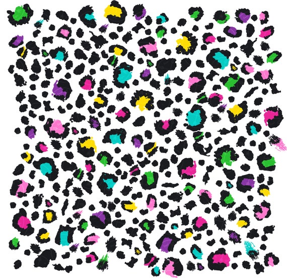Colorful 90s Leopard Print PNG, Cheetah Spots Pattern (Digital Download)