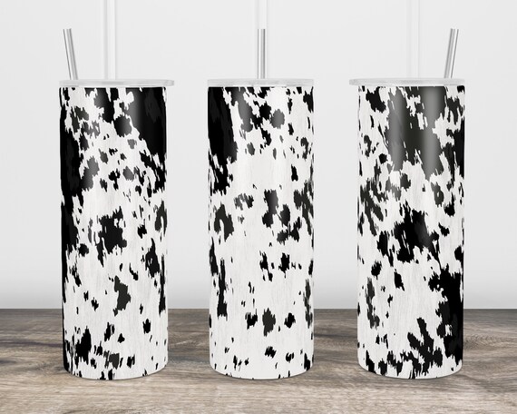 Cow hide black and white sublimation for 20 oz tumbler transfer