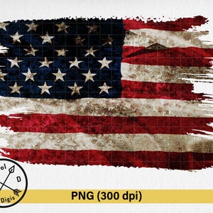 Distressed American Flag PNG - USA Flag PNG - Distressed Sublimation Patch, American Flag Patch Sublimation Design, American Background
