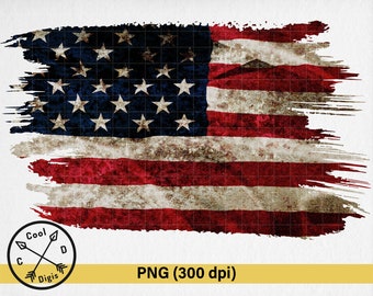 Distressed American Flag PNG - Sublimation Design (300 dpi)