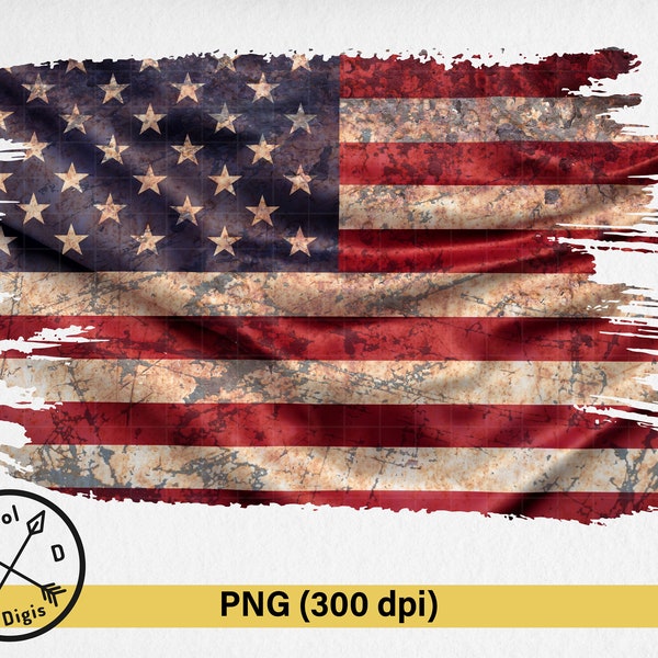 American Flag Distressed Patch PNG - USA Flag PNG - Distressed Sublimation Patch, American Flag Sublimation Design, American Background