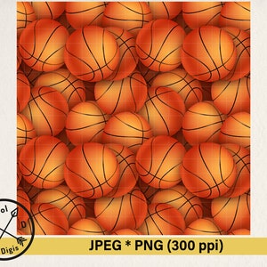 Basketball Seamless Pattern PNG - Basketball Background, Sport Seamless Pattern, Basketball Ball Print PNG, Digital Sublimate Download