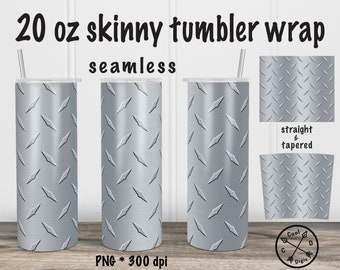 Tumbler wrap diamantplaat, naadloos staalontwerp (digitale png-download)