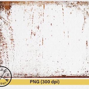 Rust Texture Frame PNG - Effet de superposition, Grunge Light Brown Rusty Texture Digital Download, Scratched Effect Aged Texture PNG